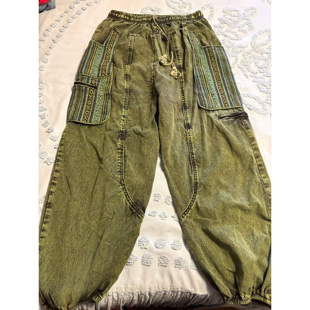 Little Bazaar Green Cargo Pants L/XL